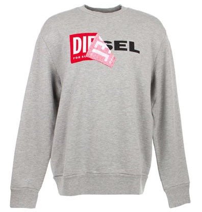Diesel logo sweatshirt פוטר דיזל אוברסייז לגבר בצבע אפור